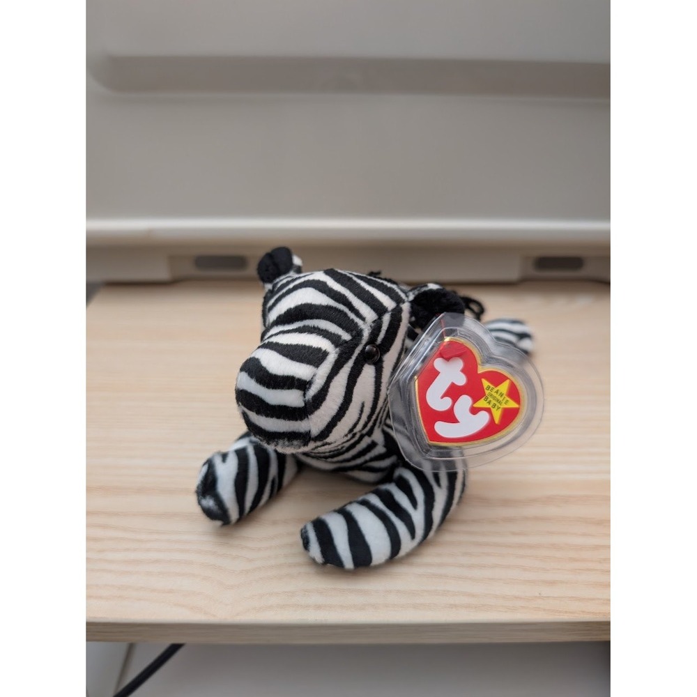 TY Beanie Baby Ziggy Zebra Plush Toy Kids Collectibles Classroom Animals 1995 - Picture 2 of 7